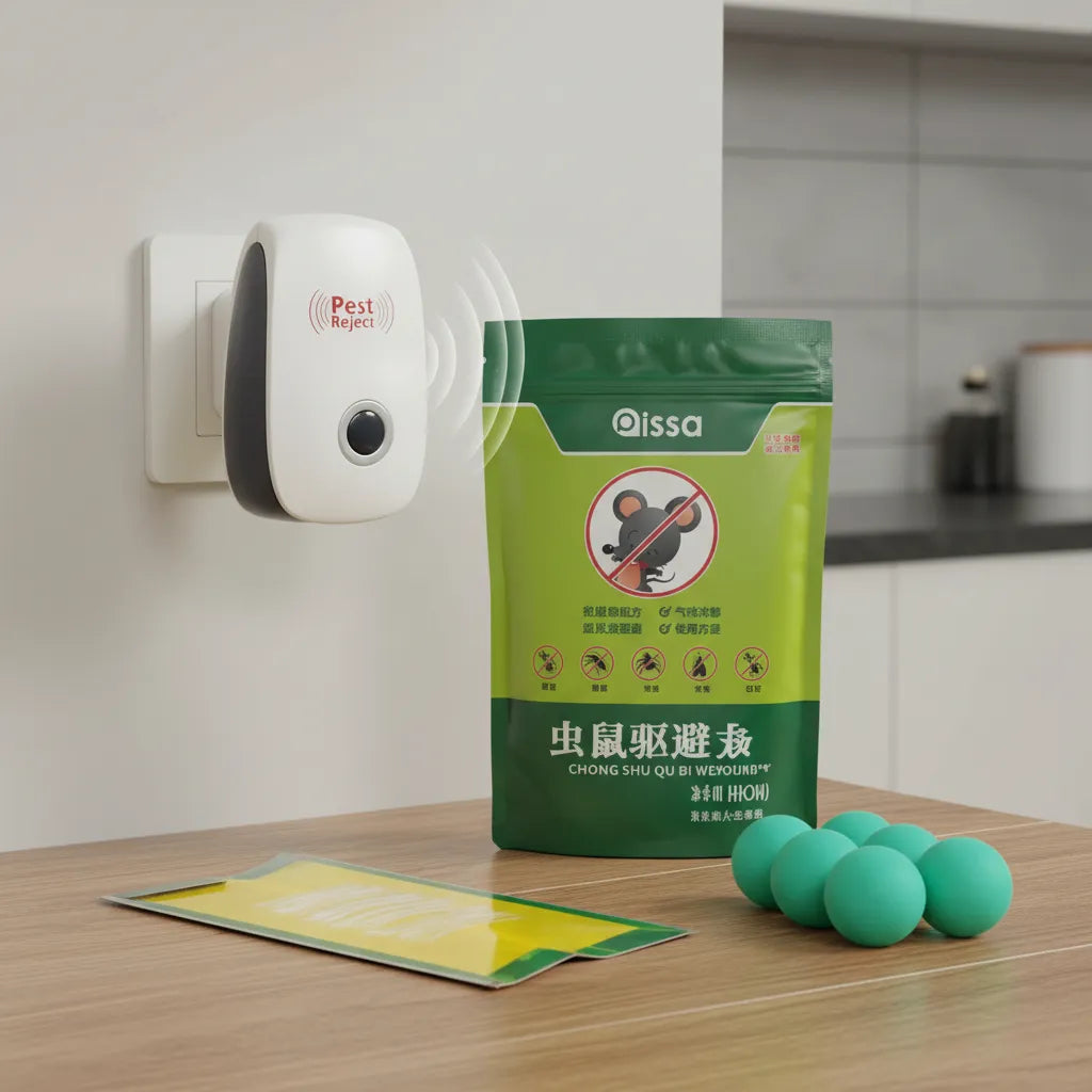 Pack 3 en 1 Anti Plagas Ratones e Insectos – Ultrasonido + Menta + Trampa Pegajosa